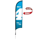 13' Premium Razor Sail Sign Flag, 2-Sided, Ground Spike