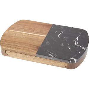 Black Marble Cheese Board Set with Knives